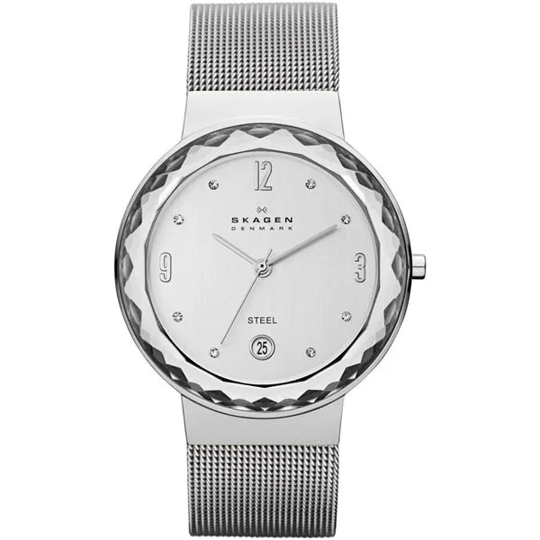 Skagen Leonora Silver Mesh Bracelet Silver white Dial Quartz Watch for Ladies - SKW2004