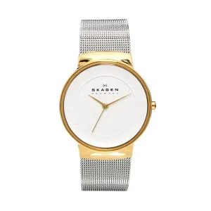 Skagen Nicoline Silver Mesh Bracelet White Dial Quartz Watch for Ladies - SKW2076