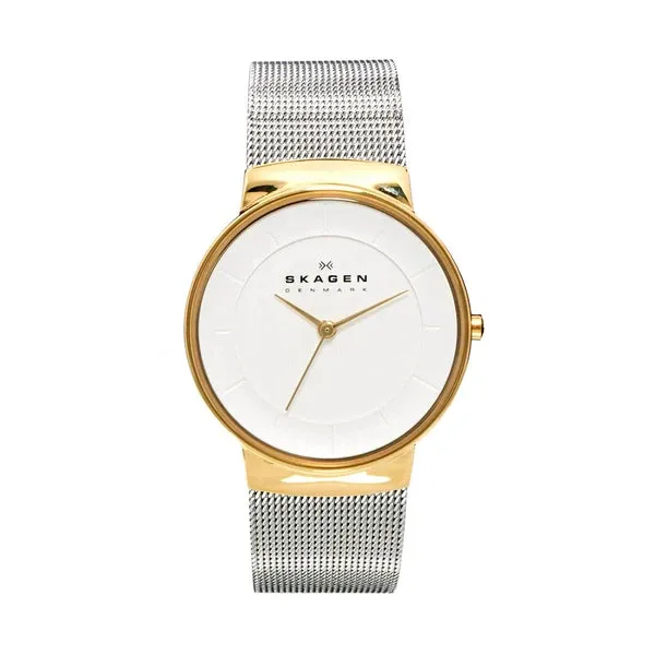 Skagen Nicoline Silver Mesh Bracelet White Dial Quartz Watch for Ladies - SKW2076
