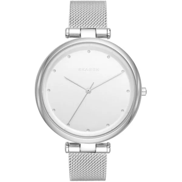 Skagen Tanja Silver Mesh Bracelet White Dial Quartz Watch for Ladies - SKW2485