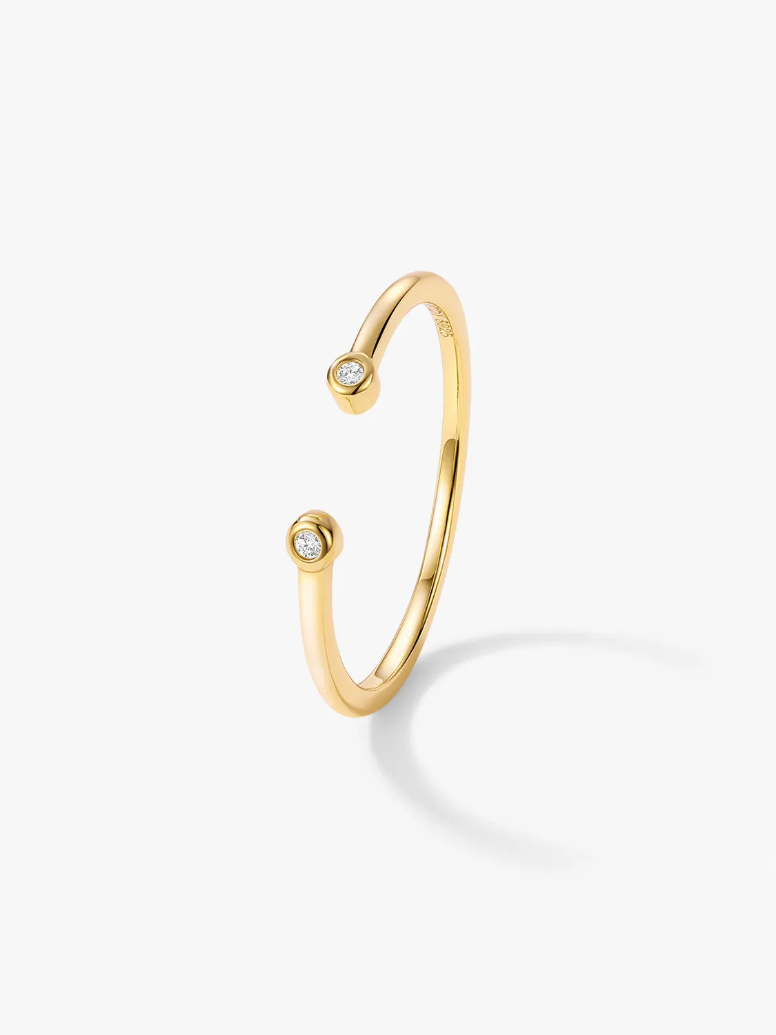 Slim Crystal Open Ring