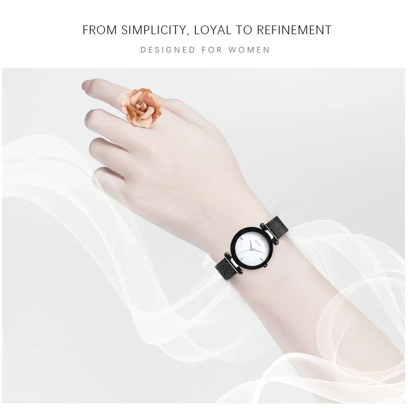 SMAEL Rose Gold Watch Women Quartz Watches Ladies Top Brand Luxury Female Mesh Strap Wrist Watch Girl Clock Relogio Feminino