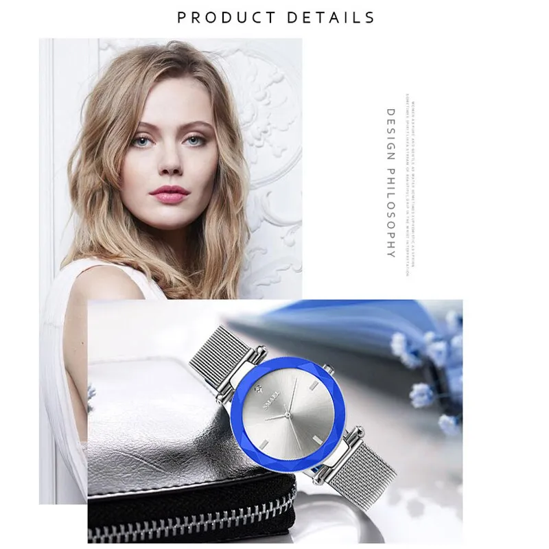 SMAEL Rose Gold Watch Women Quartz Watches Ladies Top Brand Luxury Female Mesh Strap Wrist Watch Girl Clock Relogio Feminino