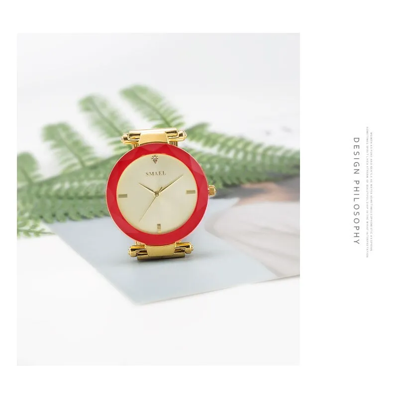 SMAEL Rose Gold Watch Women Quartz Watches Ladies Top Brand Luxury Female Mesh Strap Wrist Watch Girl Clock Relogio Feminino