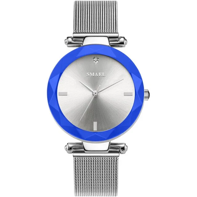 SMAEL Rose Gold Watch Women Quartz Watches Ladies Top Brand Luxury Female Mesh Strap Wrist Watch Girl Clock Relogio Feminino