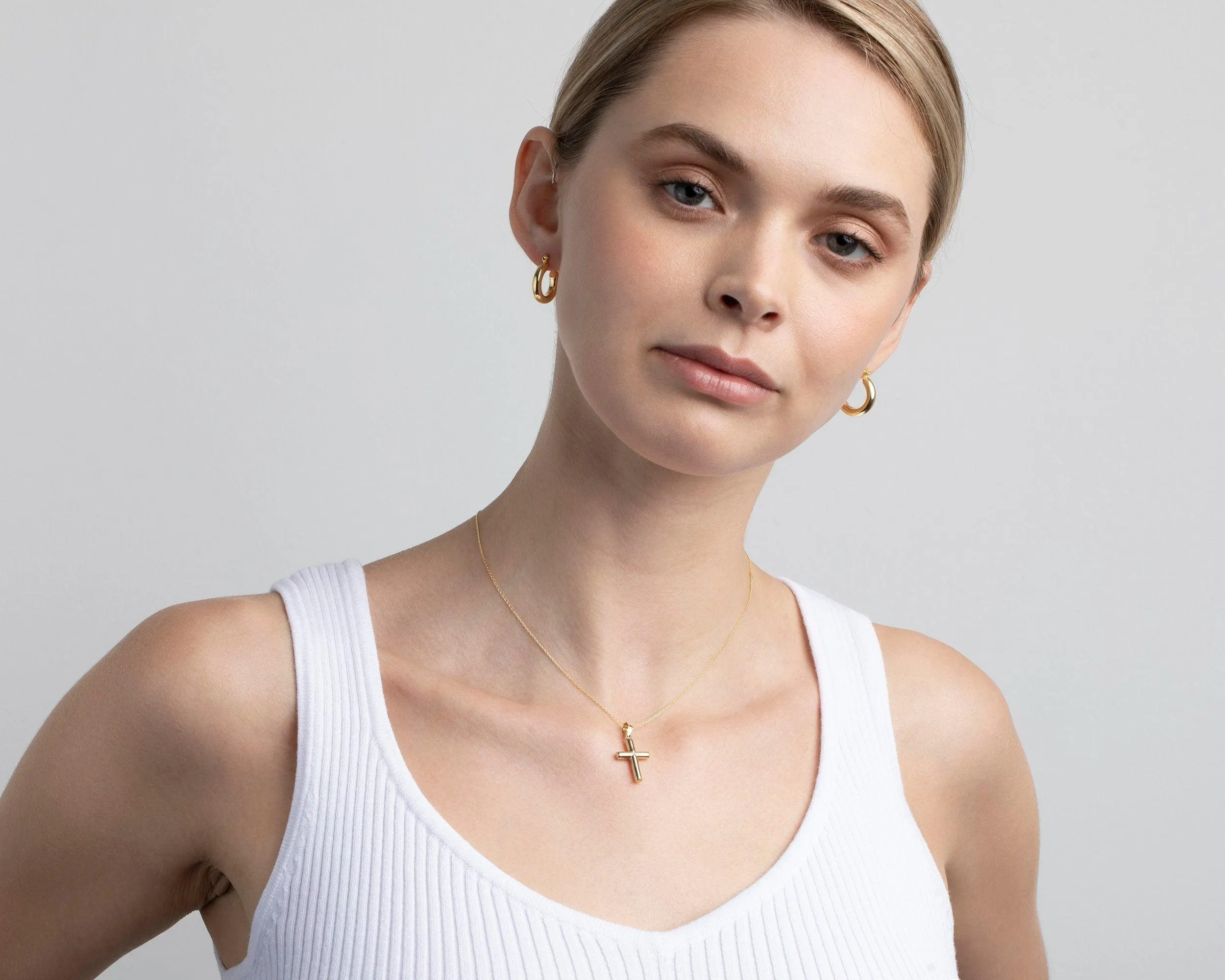 Small Cross Necklace - 18K Gold Vermeil
