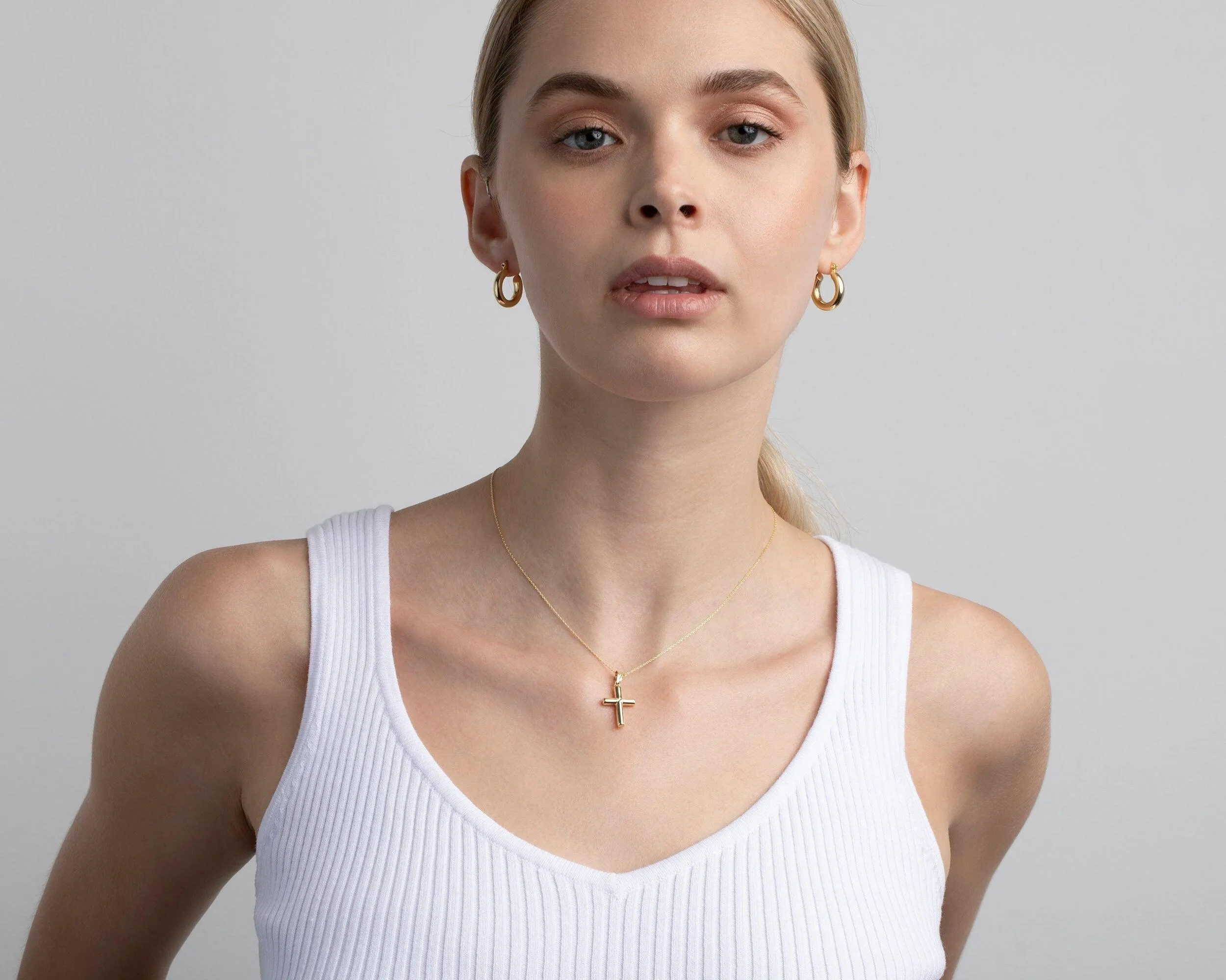 Small Cross Necklace - 18K Gold Vermeil