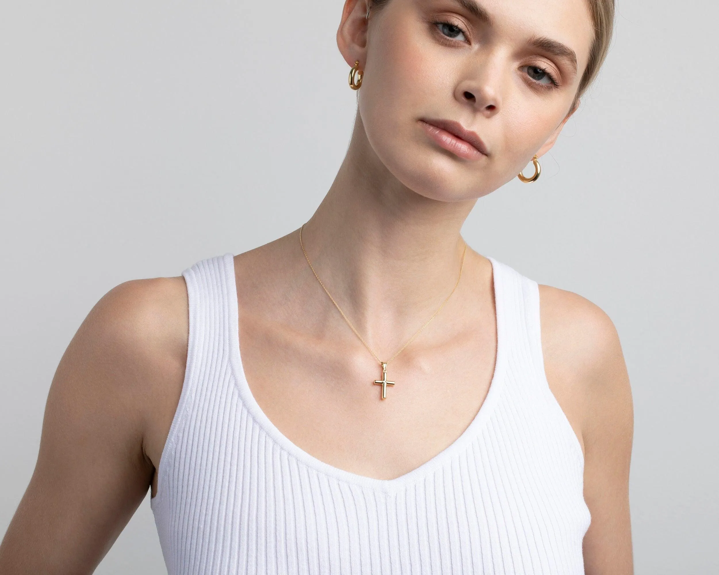 Small Cross Necklace - 18K Gold Vermeil