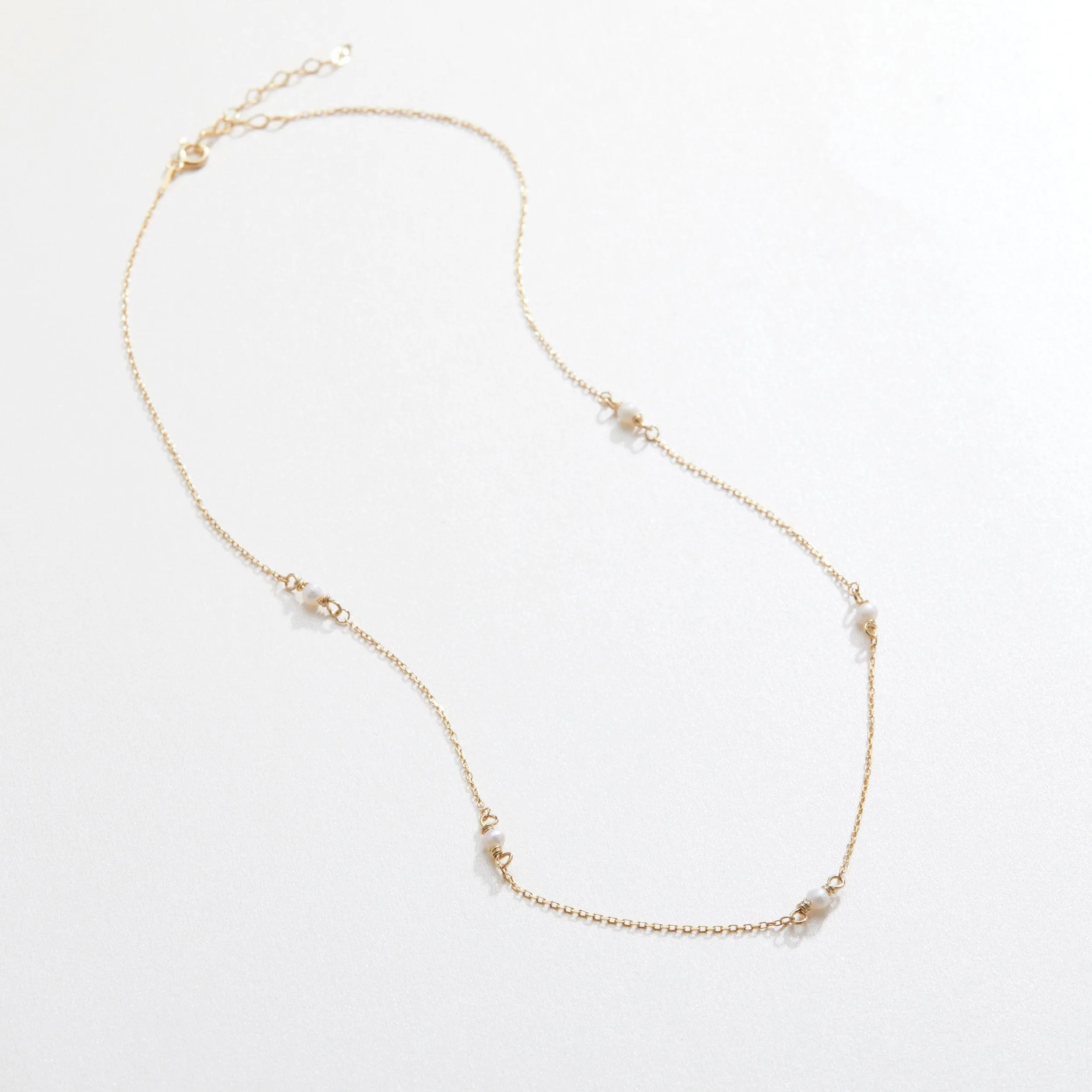 Small Pearl Satellite Necklace - 18K Gold Vermeil