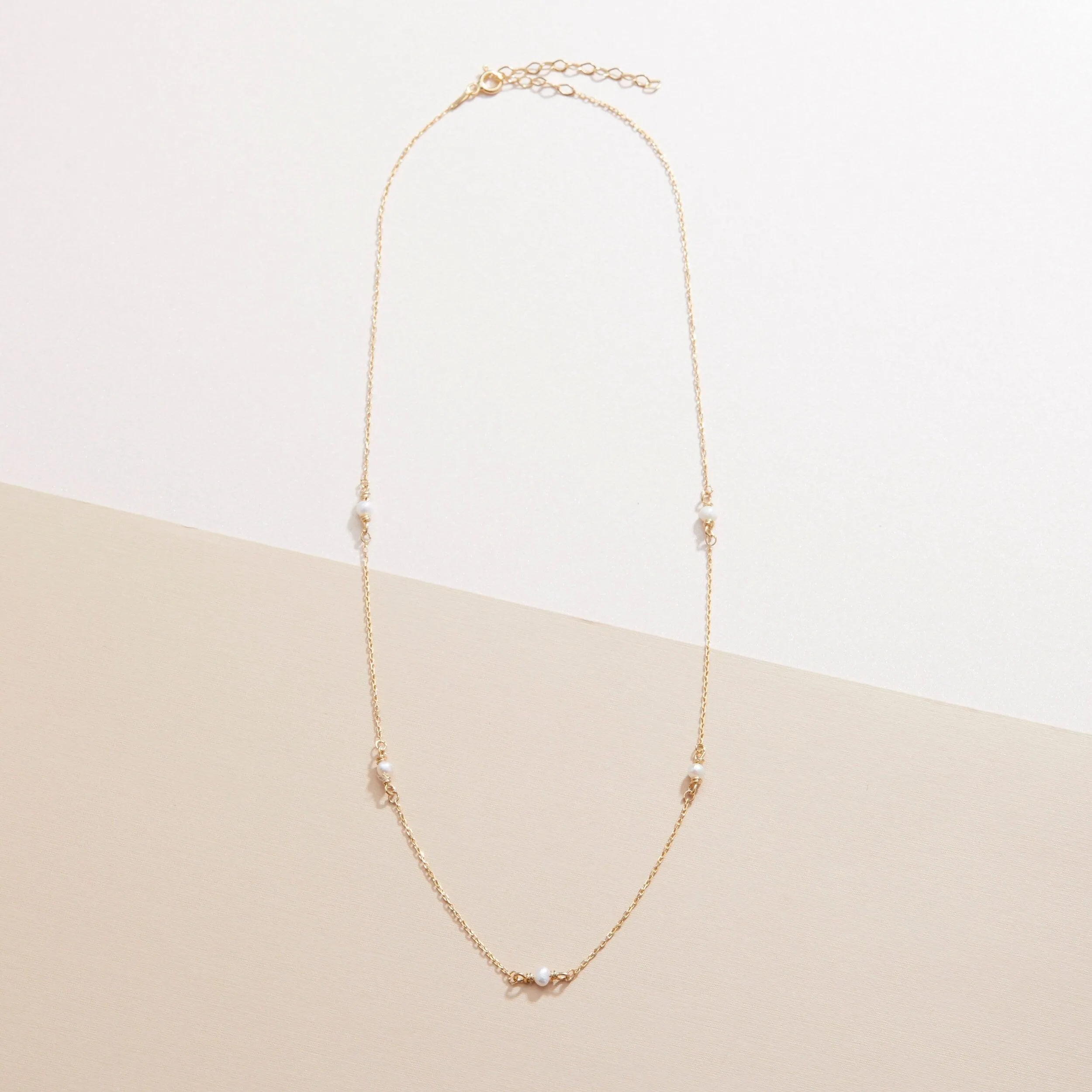 Small Pearl Satellite Necklace - 18K Gold Vermeil