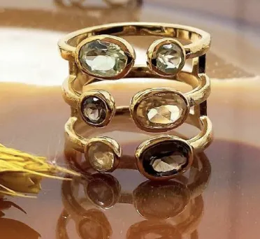 Smoky Quartz Stacked Ring