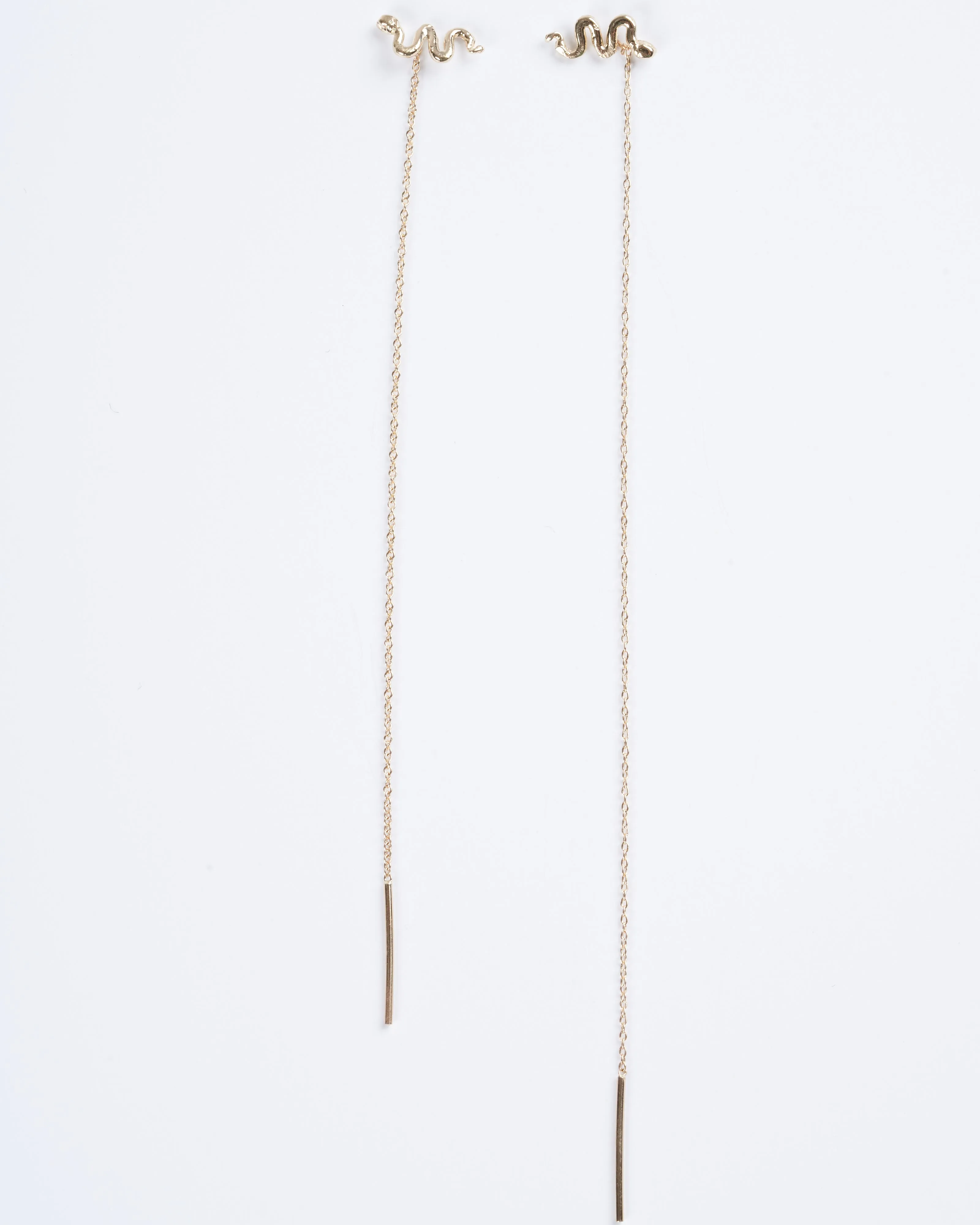 snake threader earrings - gold