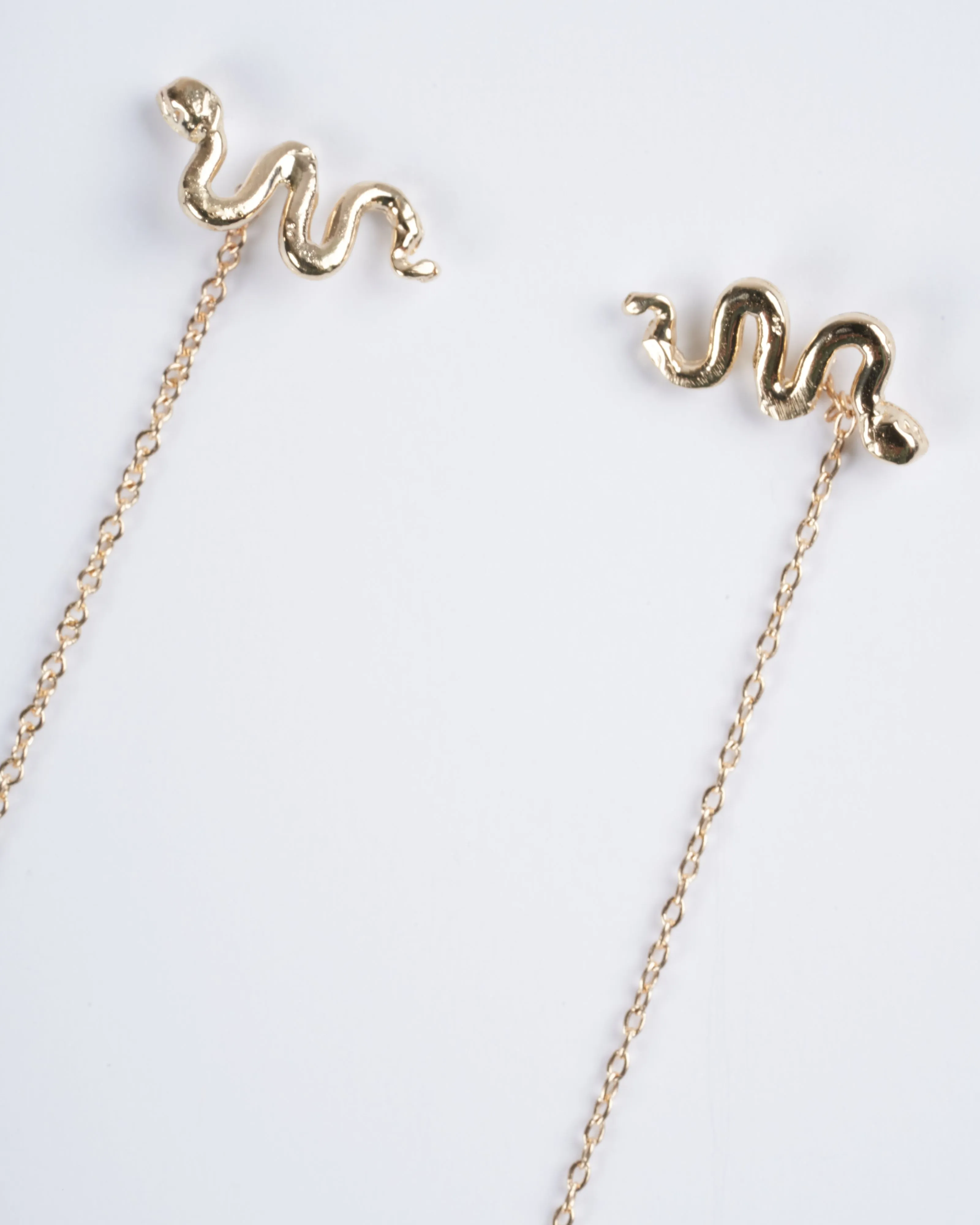 snake threader earrings - gold
