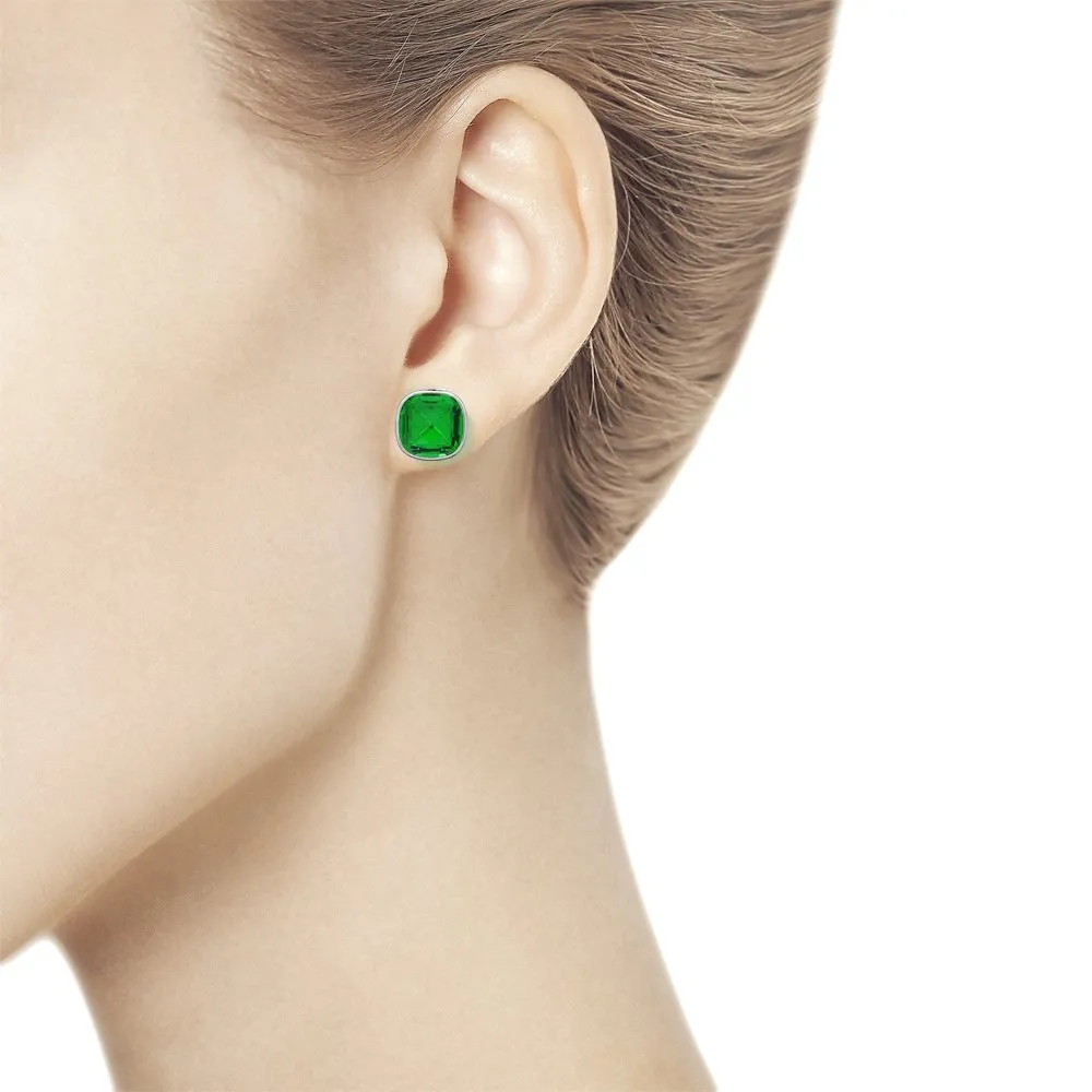 SOKOLOV - Express Yourself Stud Earrings - Sterling Silver 925 With Swarovski Crystals, Green