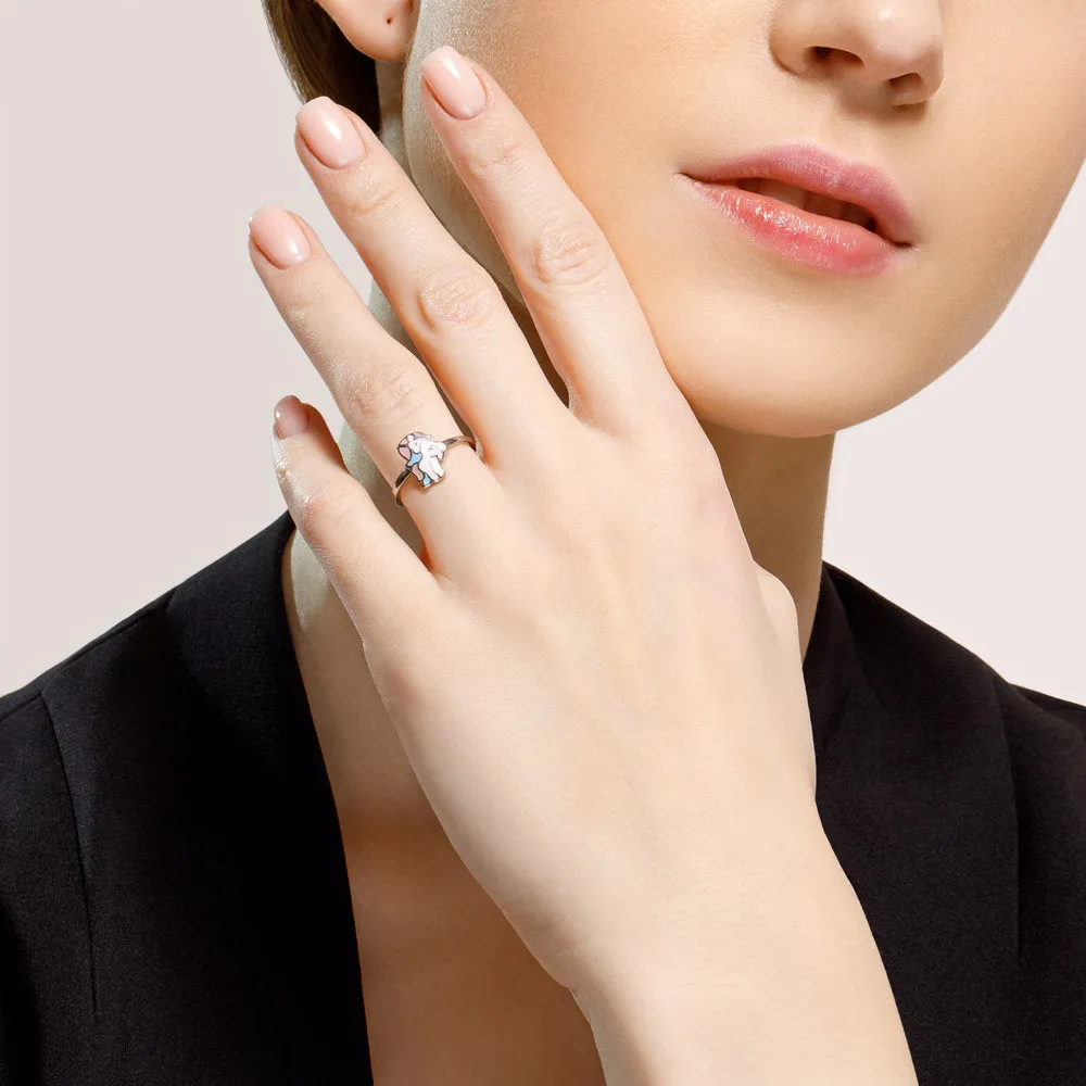SOKOLOV - Girl Open Silver Ring With Pastel Unicorn