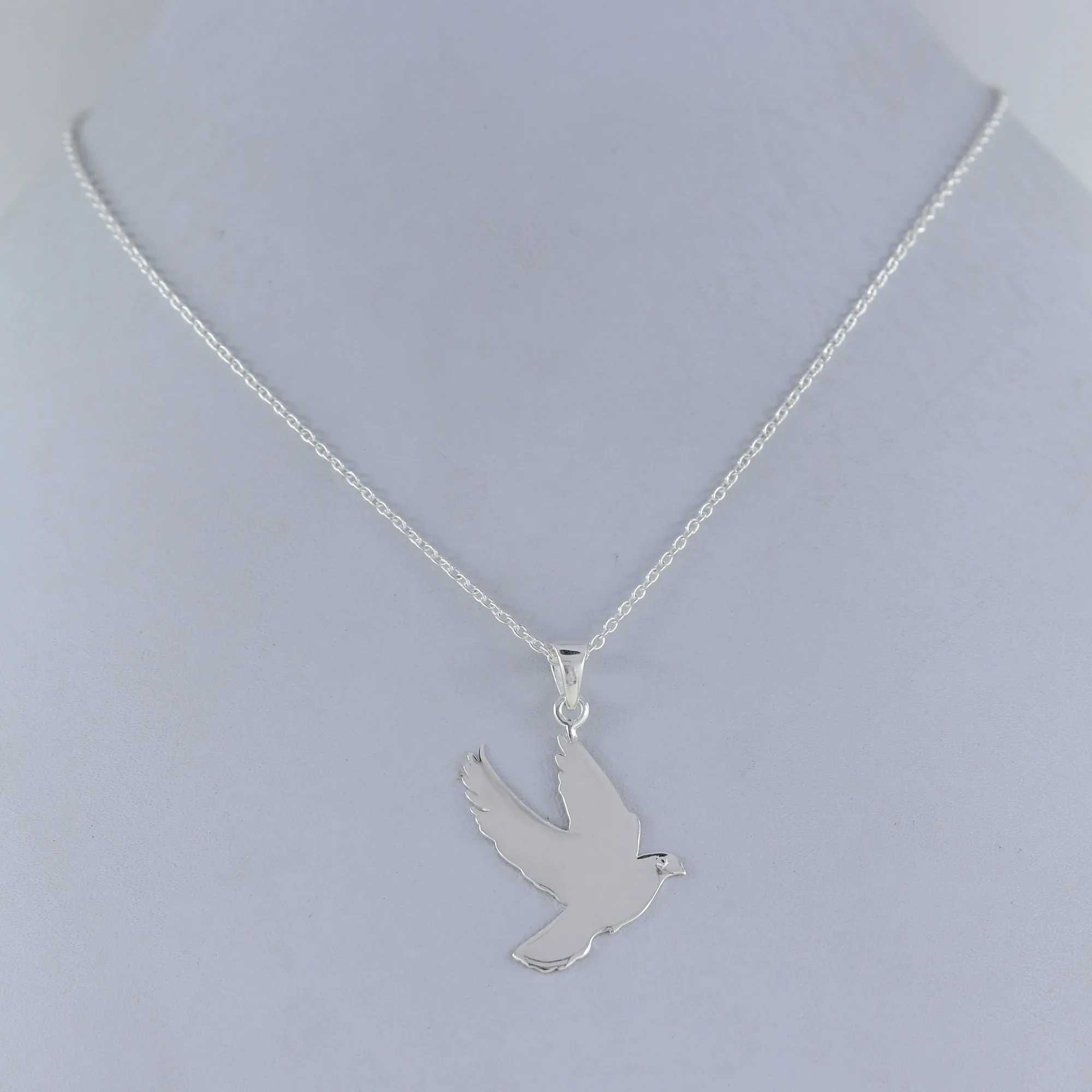 Solid 925 Sterling Silver Flying Bird Minimalist Women Necklace