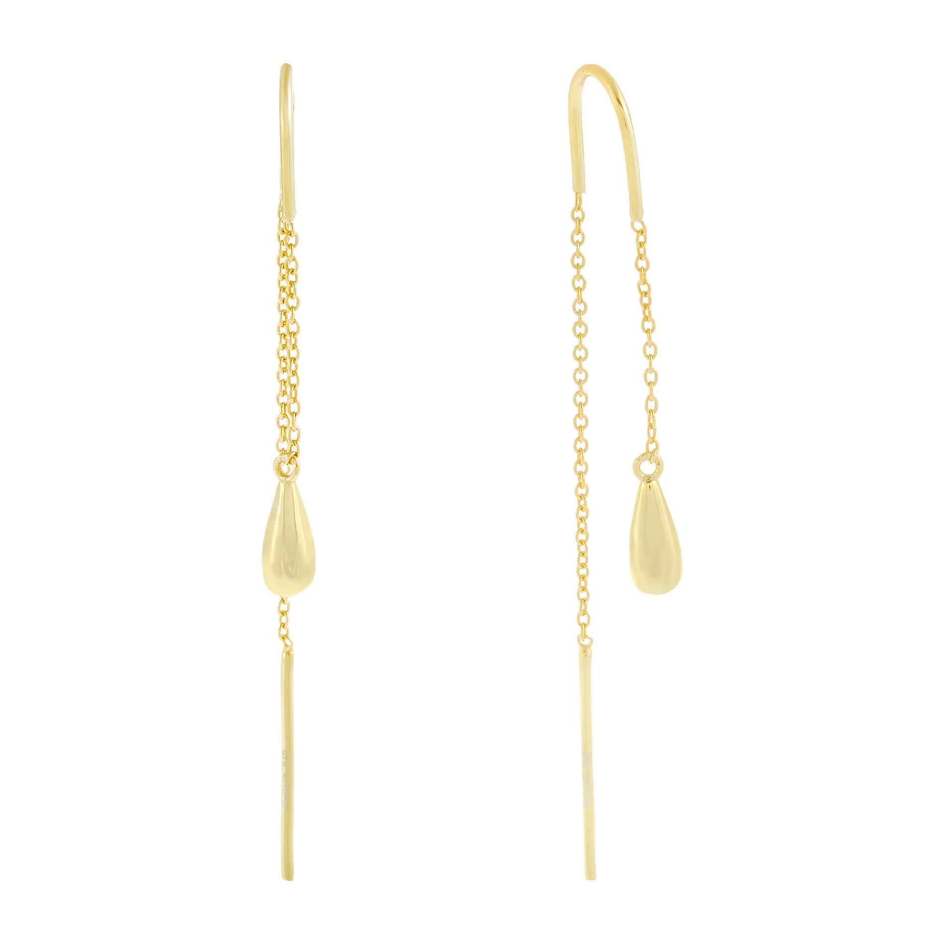 Solid Teardrop Threader Earring