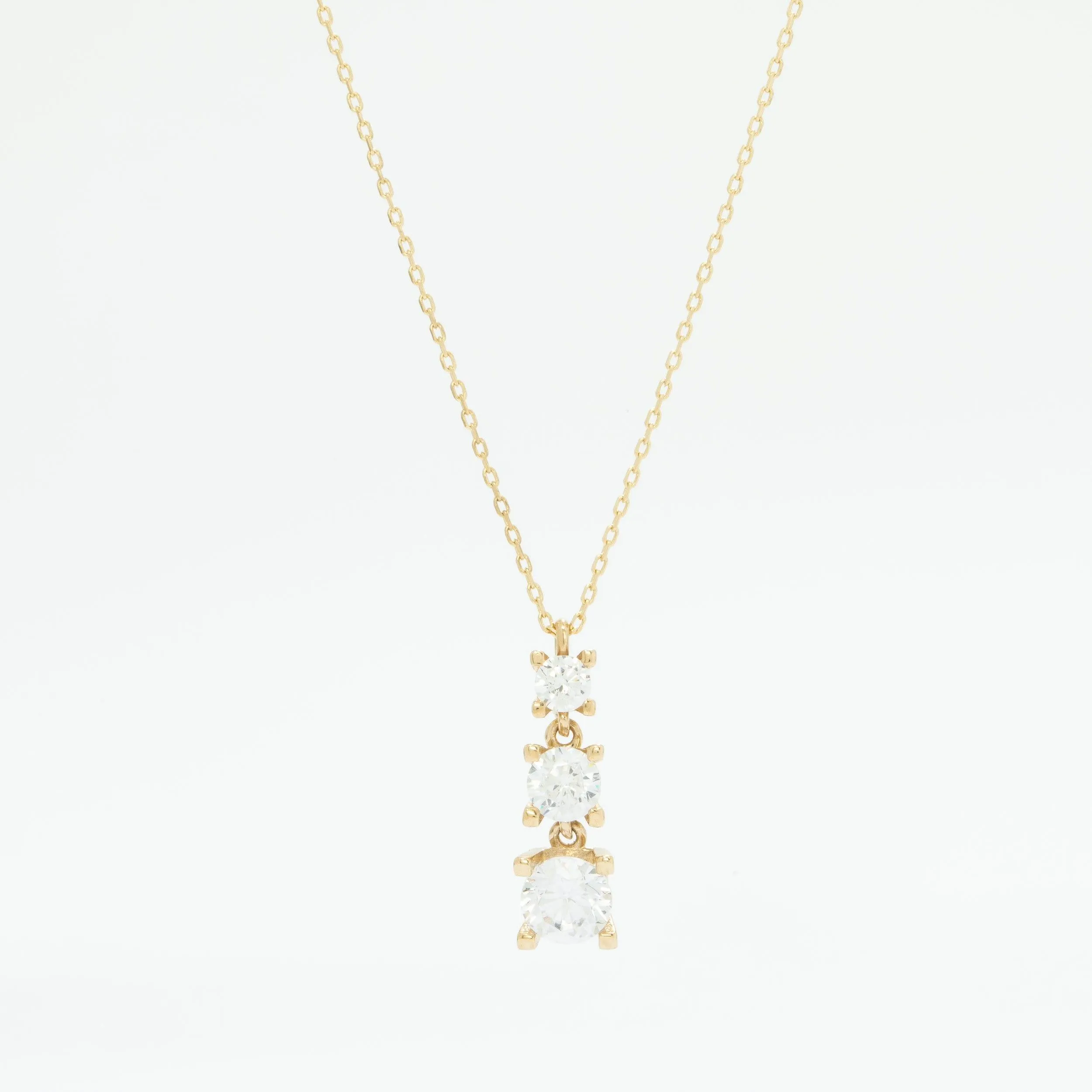 Solitaire Necklace CZ Diamond Necklace - 18K Gold Vermeil