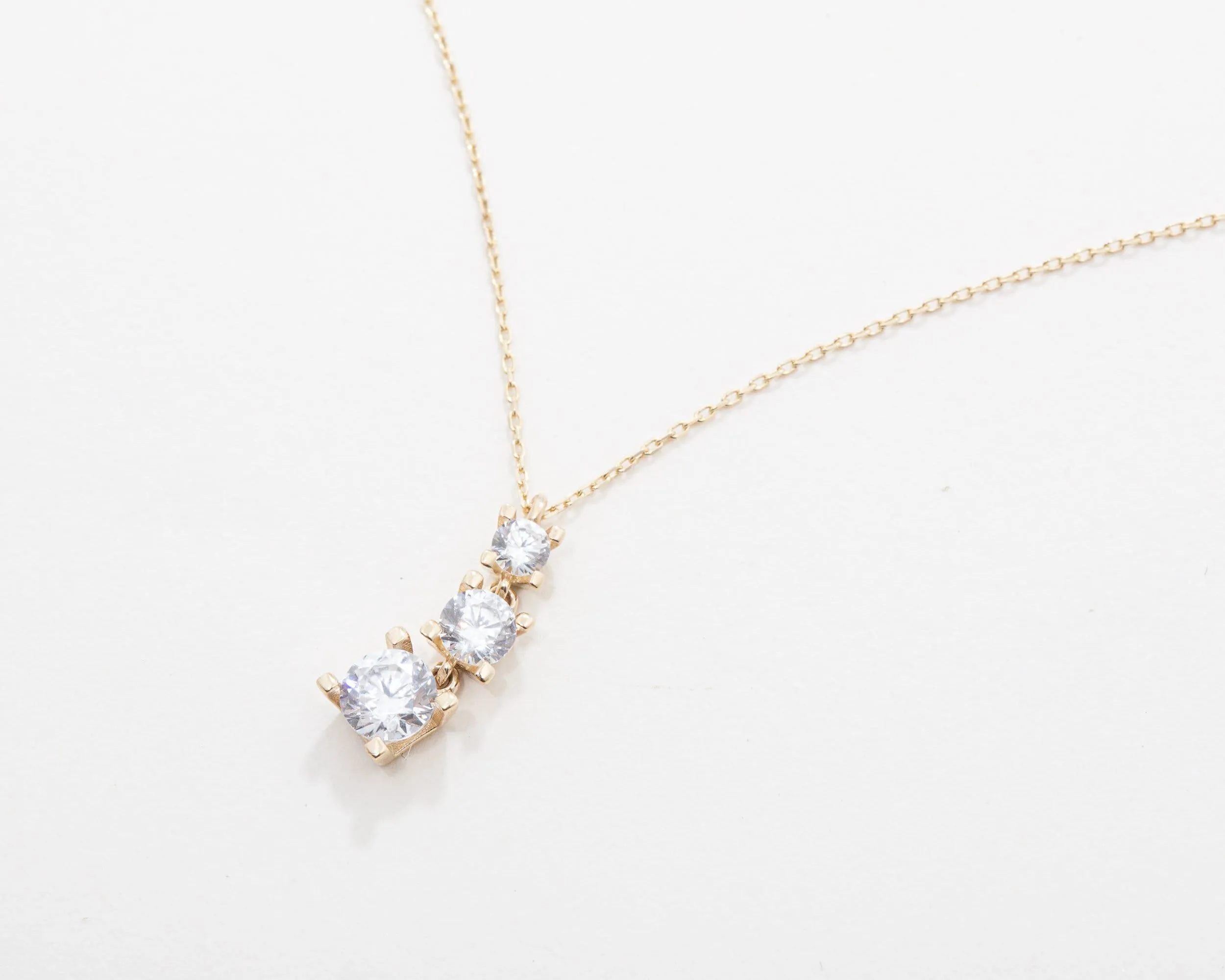 Solitaire Necklace CZ Diamond Necklace - 18K Gold Vermeil