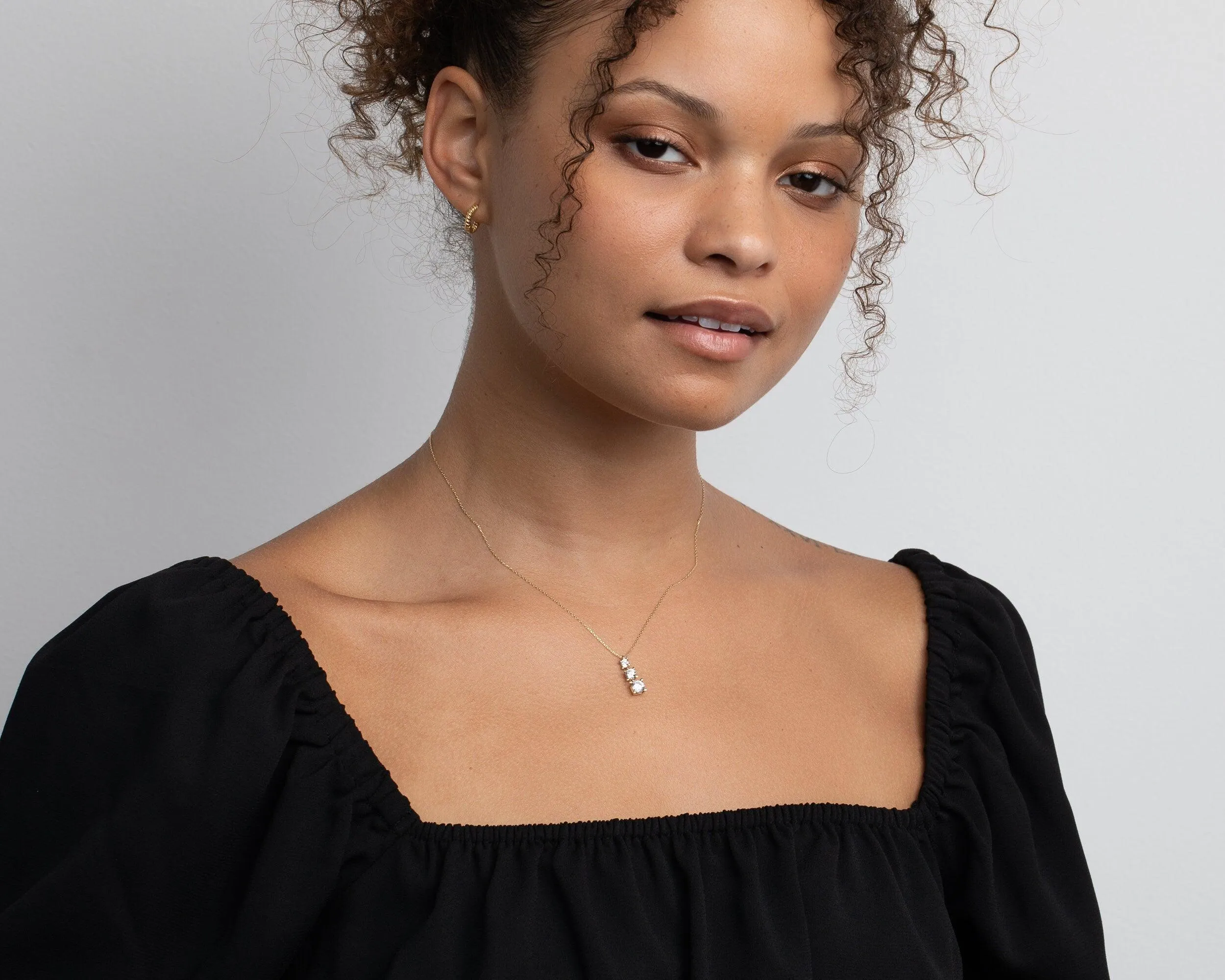 Solitaire Necklace CZ Diamond Necklace - 18K Gold Vermeil