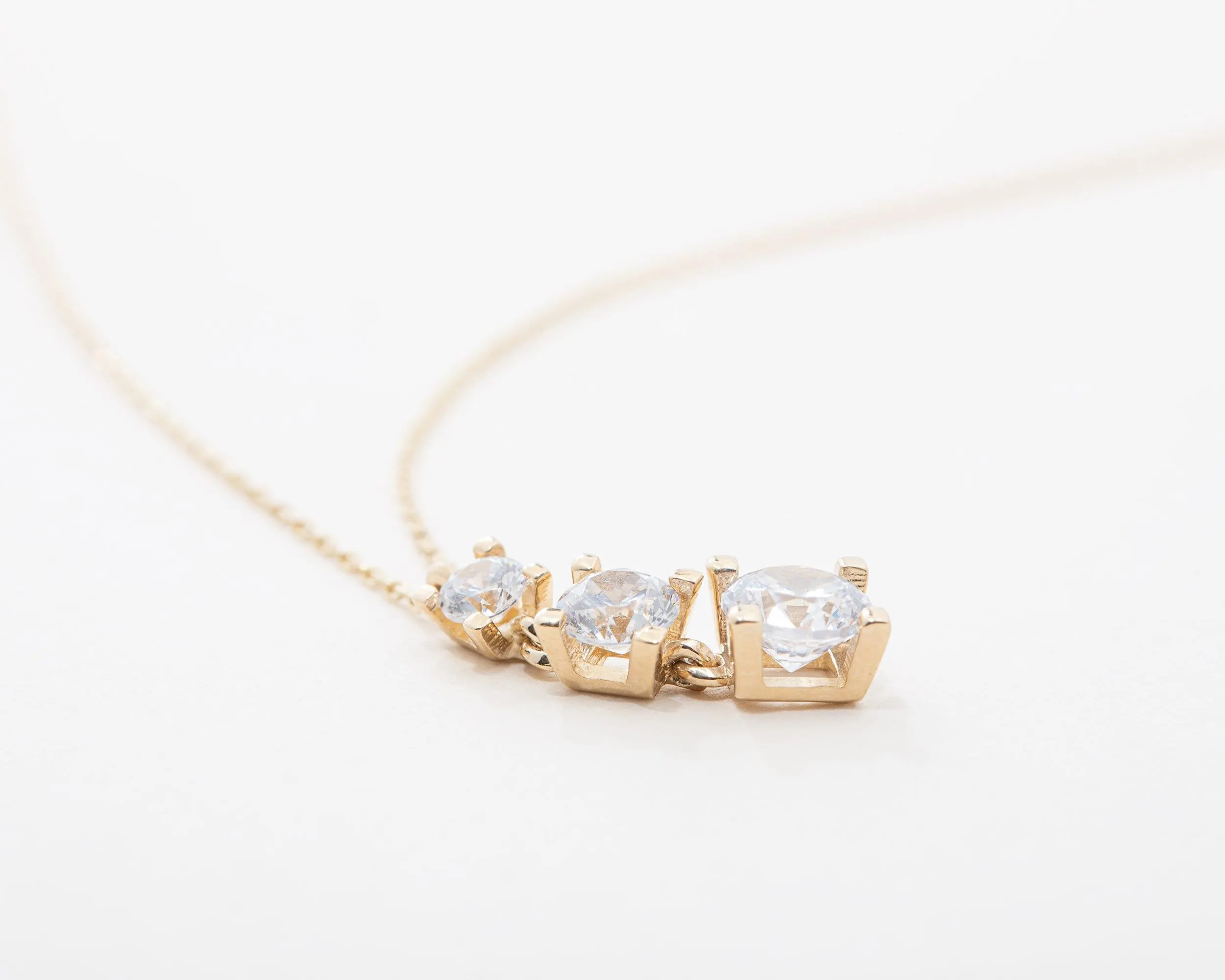 Solitaire Necklace CZ Diamond Necklace - 18K Gold Vermeil