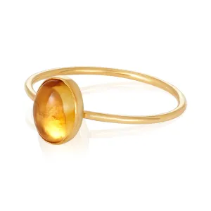 Solo Citrine or Vesuvianite Ring