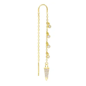 Spike Drop Threader Earring