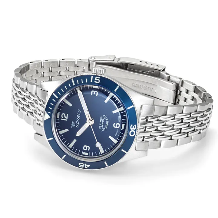 Squale Super-Squale Arabic Numerals Blue Bracelet - SUPERMBLBL.AC