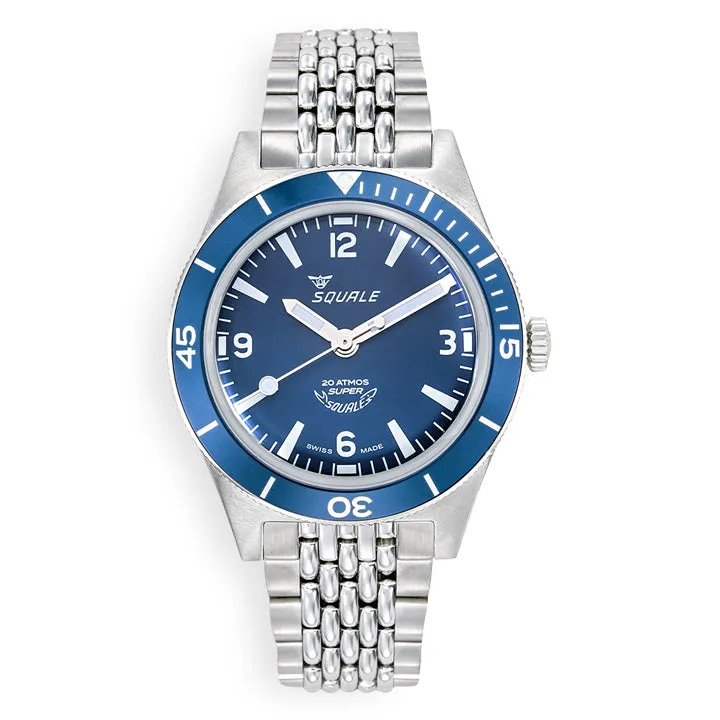 Squale Super-Squale Arabic Numerals Blue Bracelet - SUPERMBLBL.AC