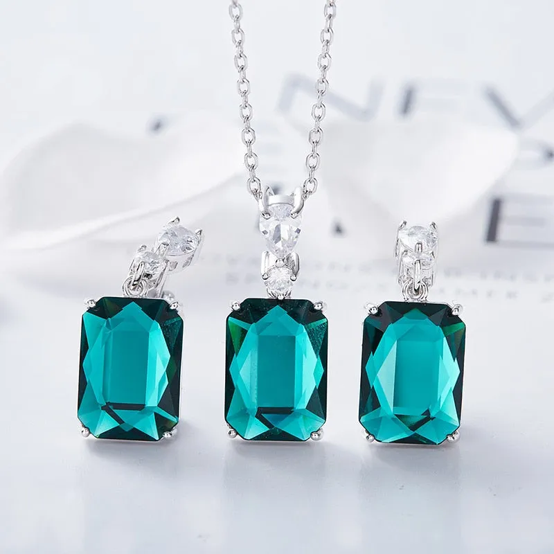 Square Gem Jewelry Set