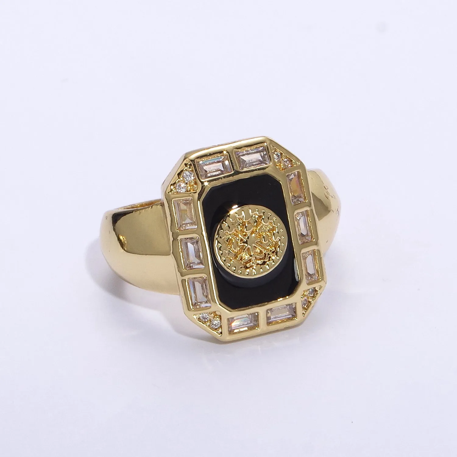 Square Lion ring, Statement ring, Enamel Leo ring, Adjustable Open Ring Lion King ring Open Adjustable U-053 U-054