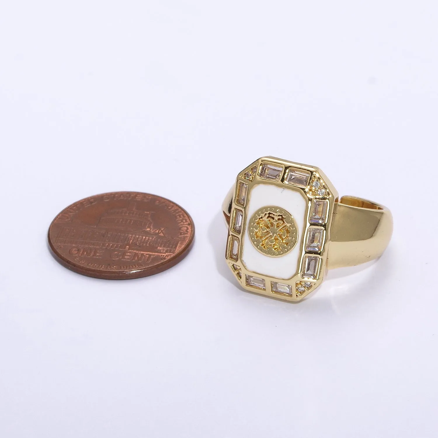 Square Lion ring, Statement ring, Enamel Leo ring, Adjustable Open Ring Lion King ring Open Adjustable U-053 U-054