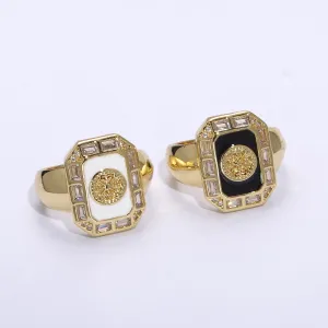 Square Lion ring, Statement ring, Enamel Leo ring, Adjustable Open Ring Lion King ring Open Adjustable U-053 U-054