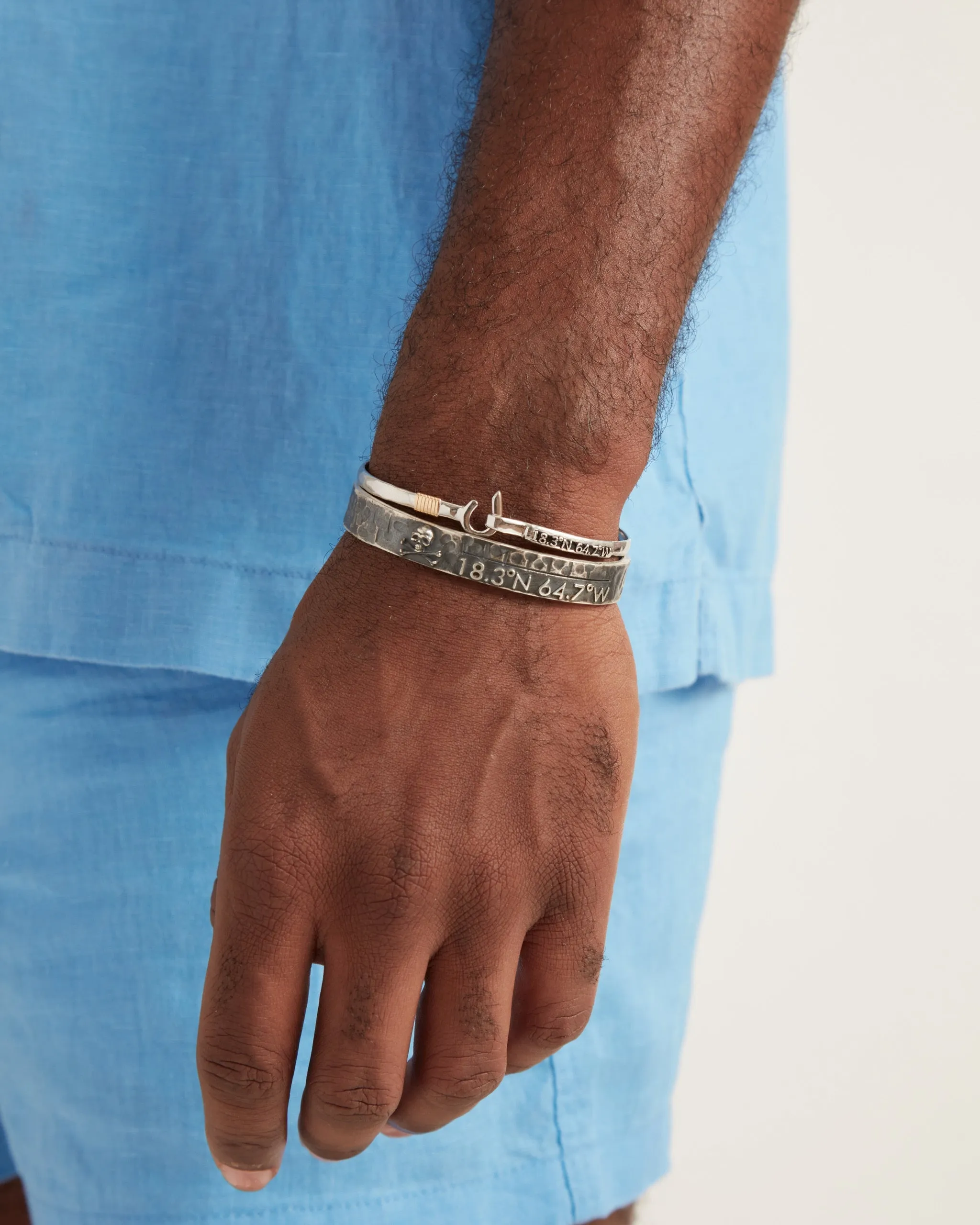 St. John Hook Bracelet with Coordinates, 4mm