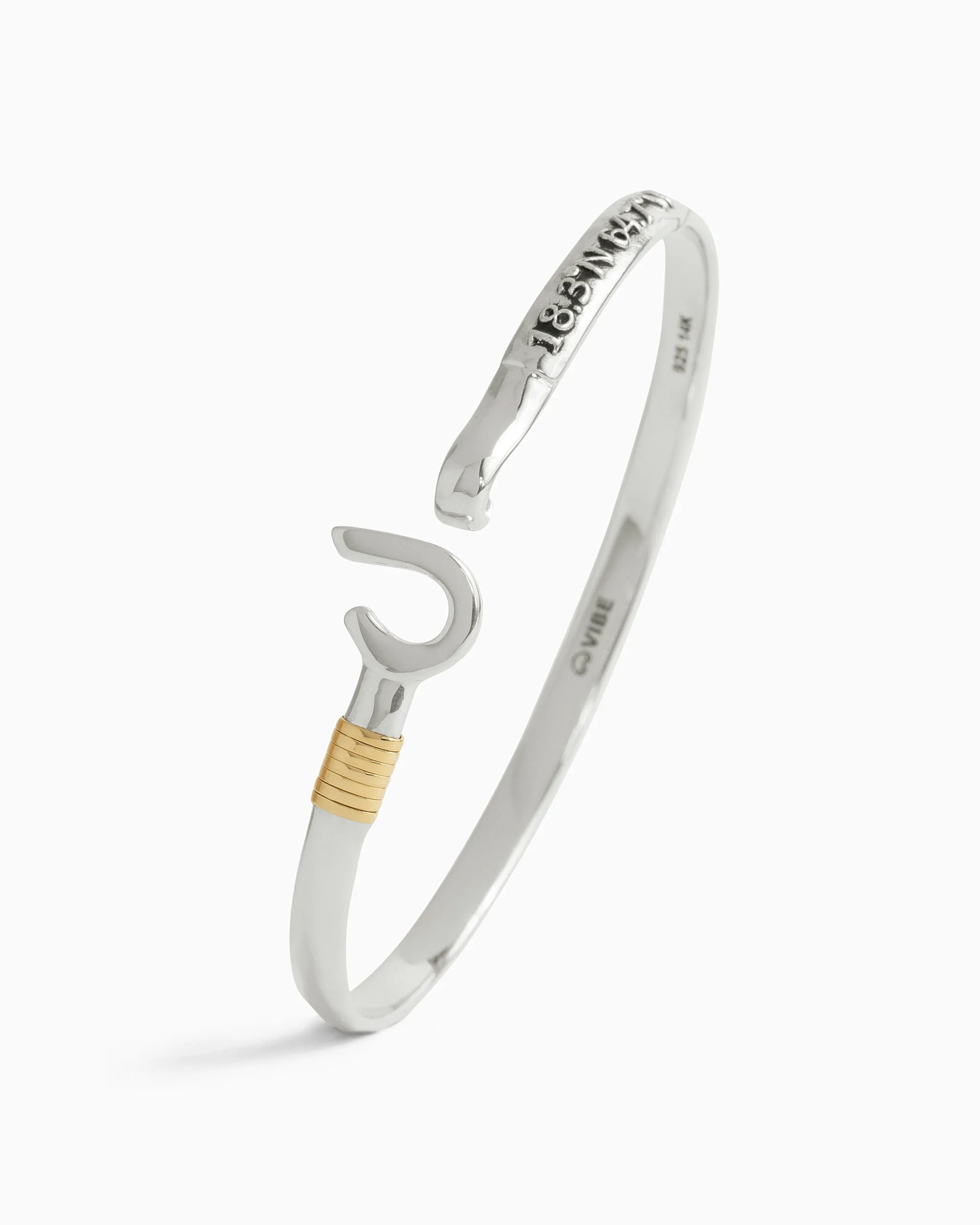 St. John Hook Bracelet with Coordinates, 4mm