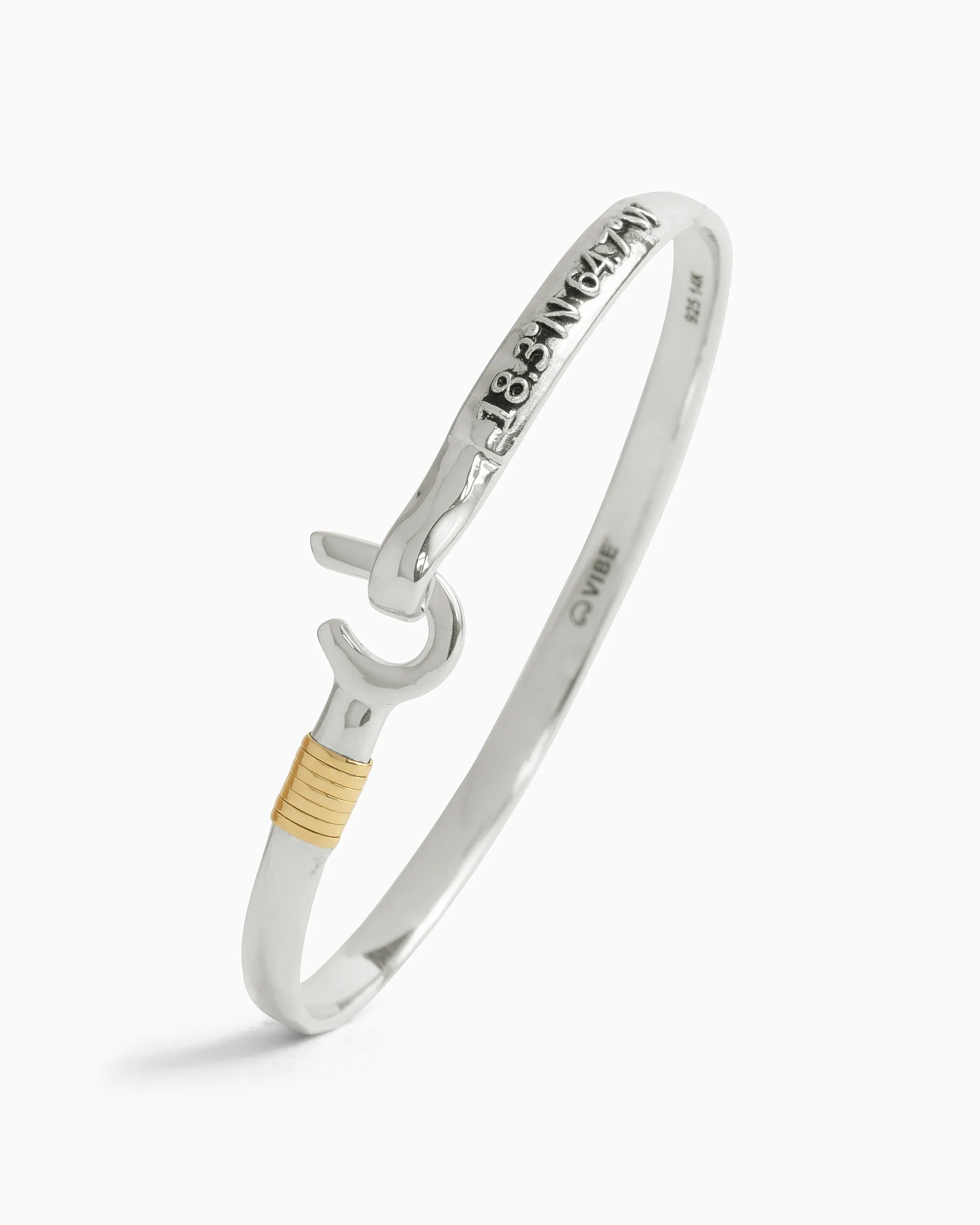 St. John Hook Bracelet with Coordinates, 4mm