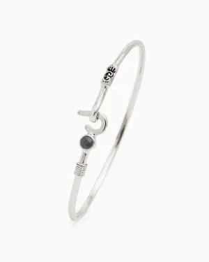 St. John Hook Bracelet with Stone, 2mm - Black Onyx