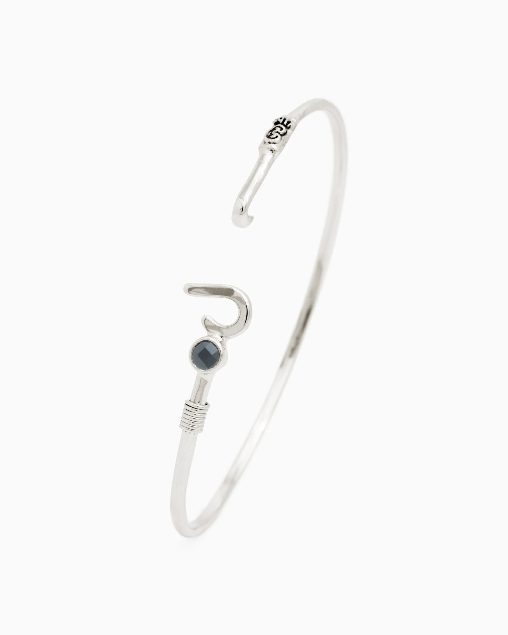 St. John Hook Bracelet with Stone, 2mm - Black Onyx