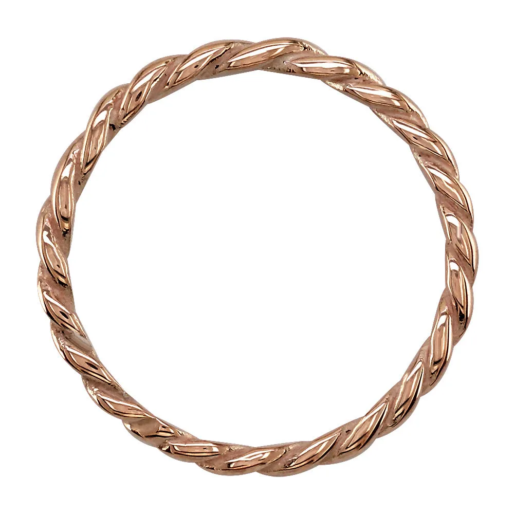 Stackable Rope Ring, 1.8mm in 14k Pink, Rose Gold - Size 7.5 to 13.5