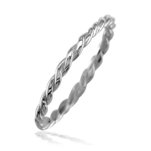 Stackable Rope Ring, 1.8mm in 14k White Gold - Size 3.5 to 7