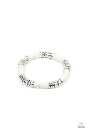 Stacked in Your Favor White Paparazzi Bracelet