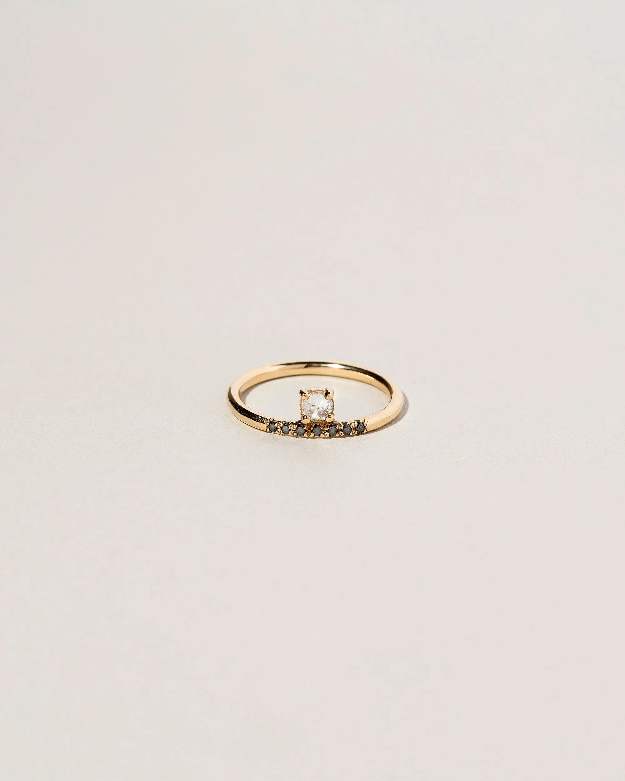 Stacked Ring - White & Black Diamond