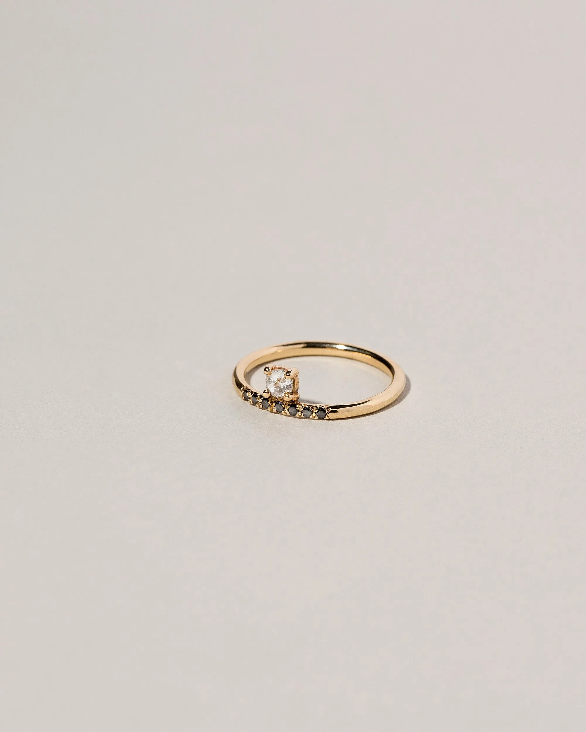 Stacked Ring - White & Black Diamond