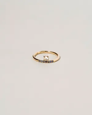 Stacked Ring - White Diamond & Sapphire