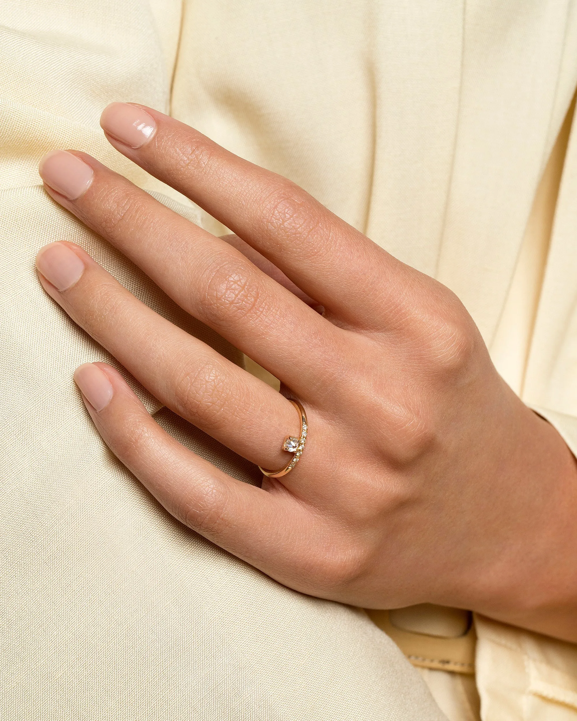 Stacked Ring - White Diamond