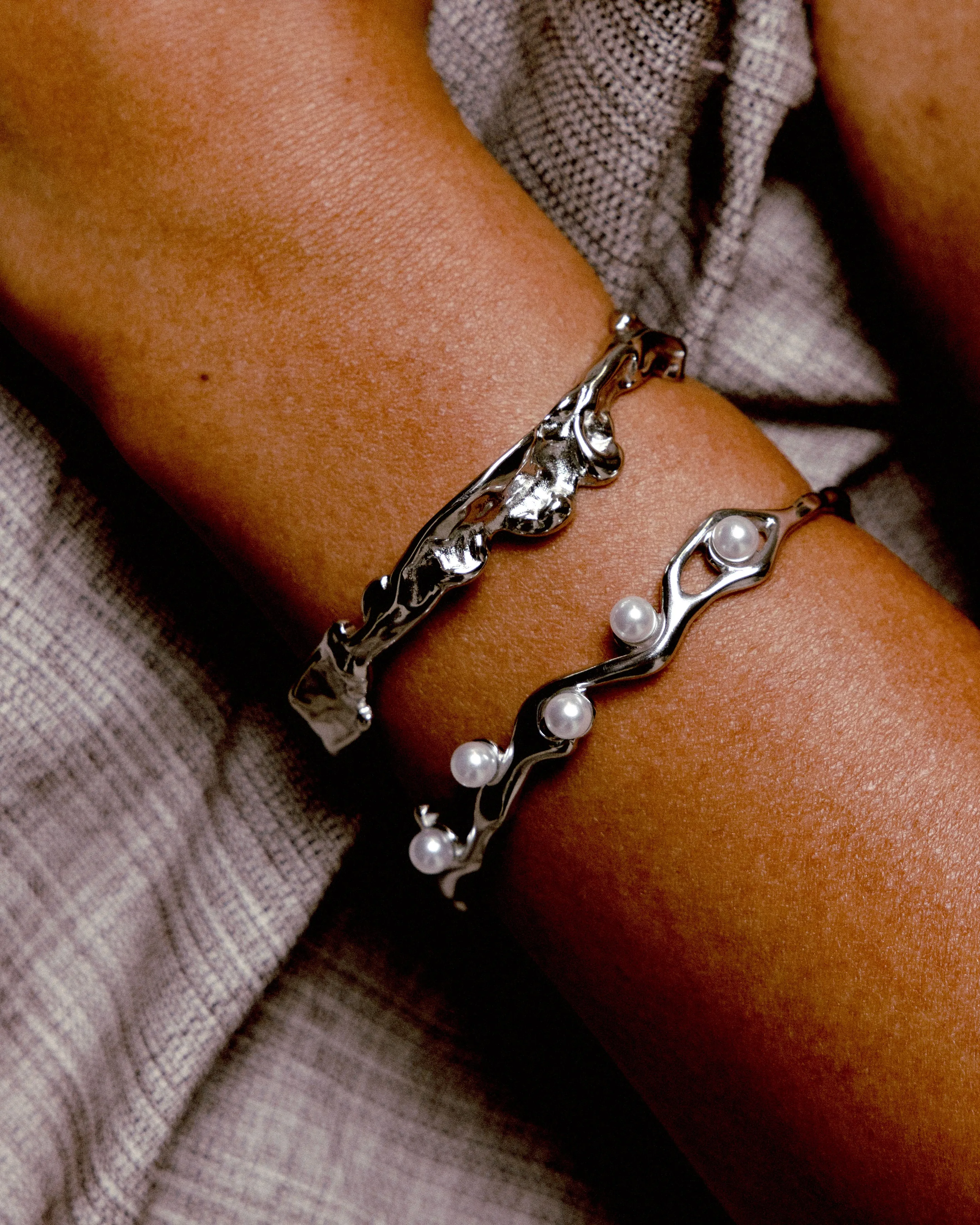 Stainless Steel Lava Cuff Bracelet