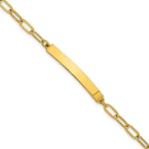 Stainless Steel Polished Yellow IP-plated 6.5in w/1.25in ext ID Bracelet