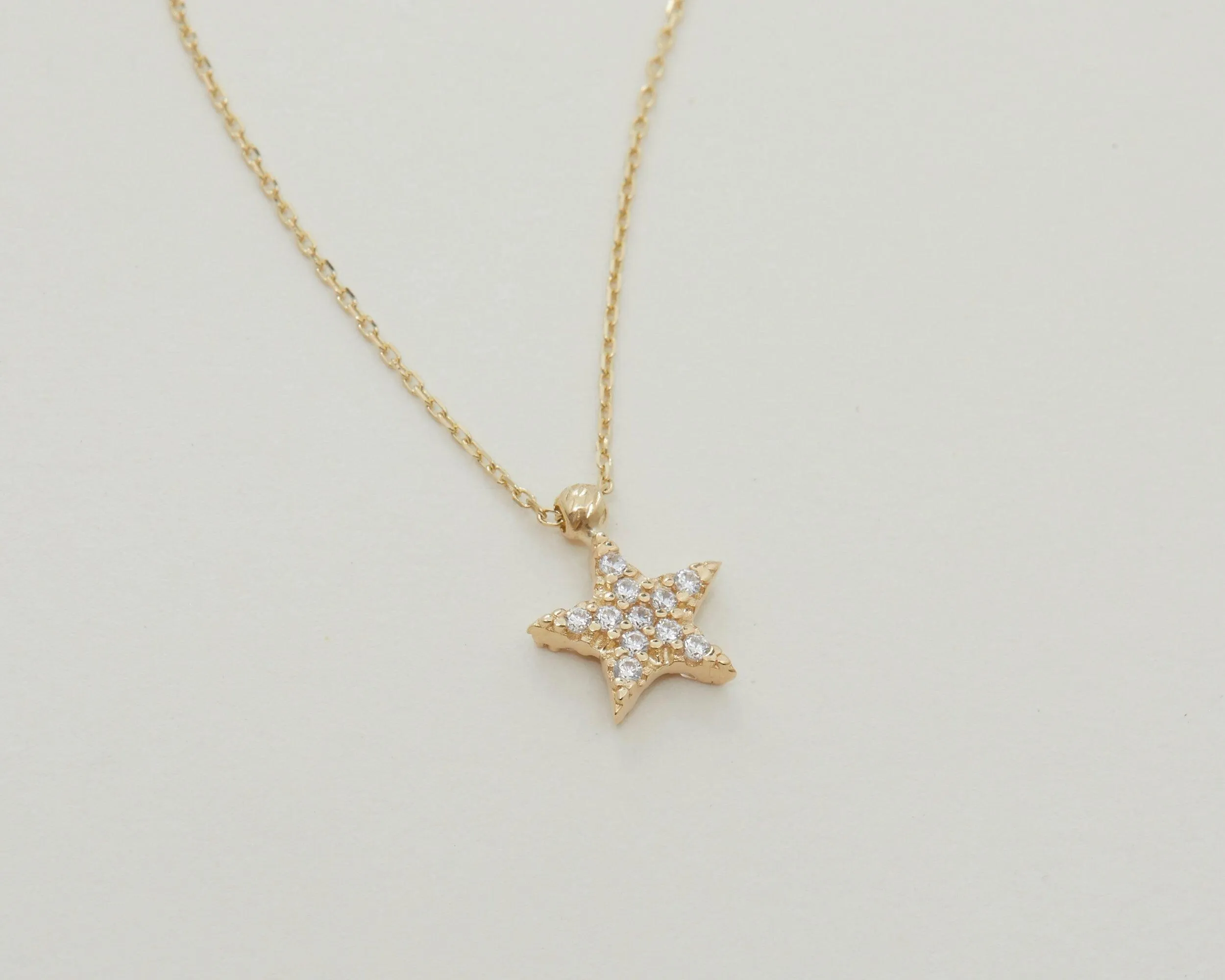 Star Pave Necklace - 18K Gold Vermeil