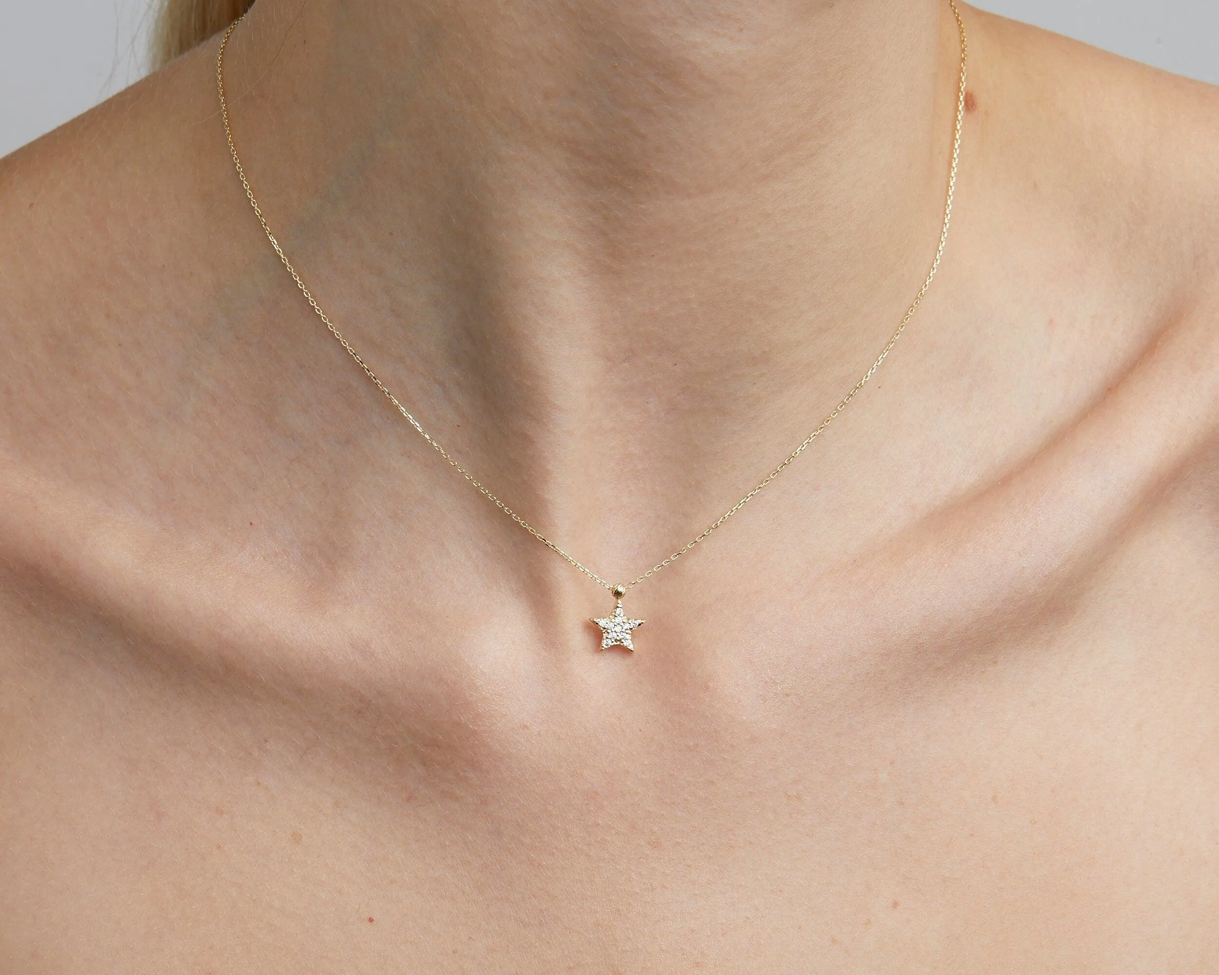 Star Pave Necklace - 18K Gold Vermeil