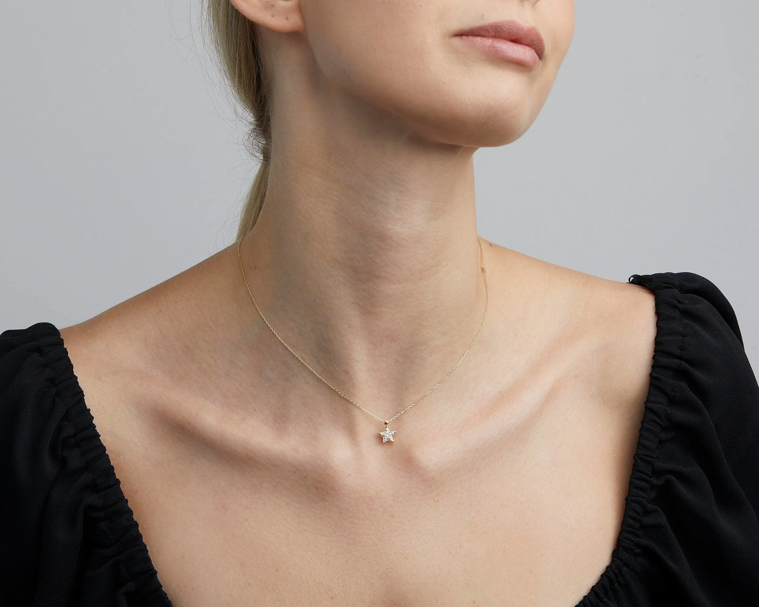 Star Pave Necklace - 18K Gold Vermeil